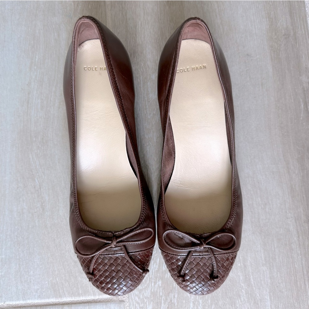 Cole Haan Nike Air Brown Ballet Wedge Heels Size 9.5 - Picture 2 of 6